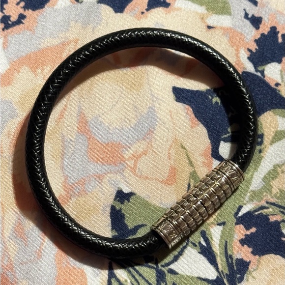 Accessories - Louvitton leather Bracelet with Silver Accents